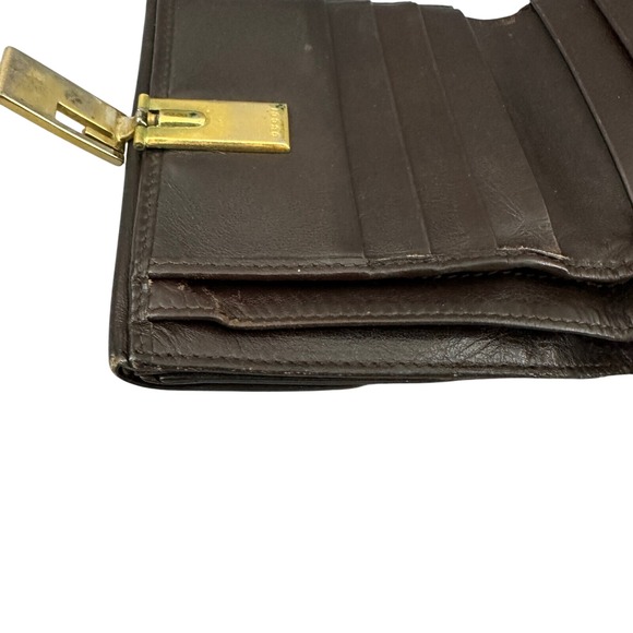 Gucci Leather Wallet Brown Snap Closure Bifold Coin Purse Vintage, flawed, used - Picture 15 of 16